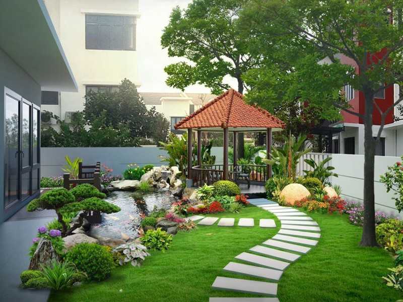 Tiểu cảnh sân vườn mini cho nhà phố