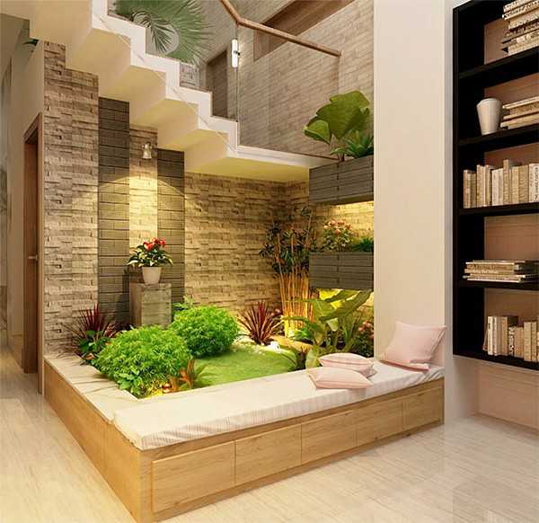 Tiểu cảnh gầm cầu thang nhà phố